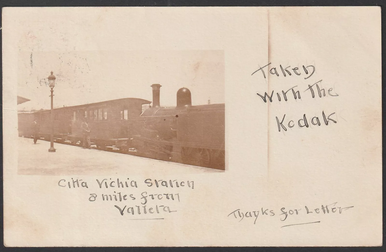 Unique 1905 p[postcard of Museum station  "taken with the Kodak) by the sender. 