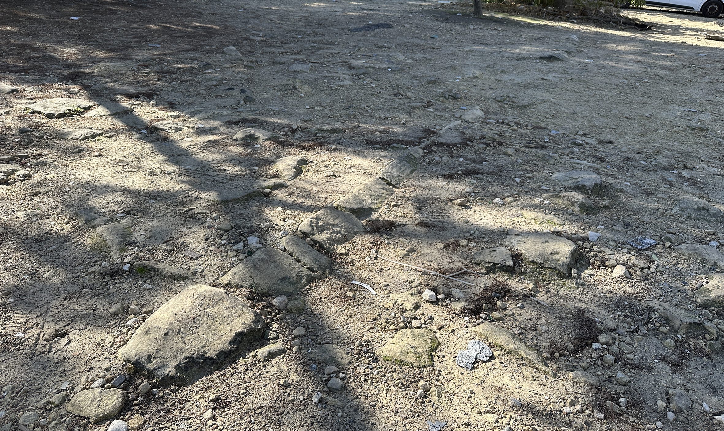 The upper stones of the Malta Railway embankment at Ta Braxia